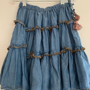 Pink Chicken sz 8 denim skirt